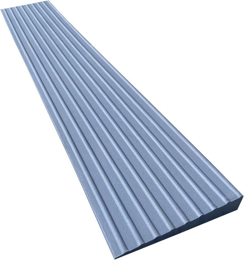 F COME 1" Rise Rubber Threshold Ramp for Doorways Heavy Duty Wheelchair Ramp, Non-Slip 1 Pack Gray Native Rubber Power Handicap Ramp for Skateboards, Strollers, Sweepers, Walkers Curb Ramp (SW-TPR25) - Image 1